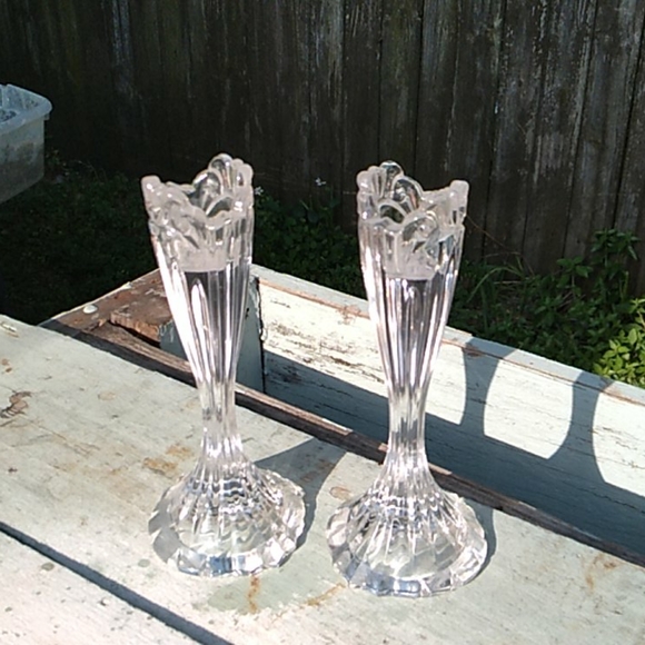 Glass Candlesticks ( pair) - Picture 3 of 7